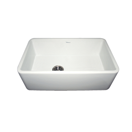 WHITEHAUS Fireclay Duet Series Reversible Sink W/ Smooth Front Apron, Wht WH3018-WHITE